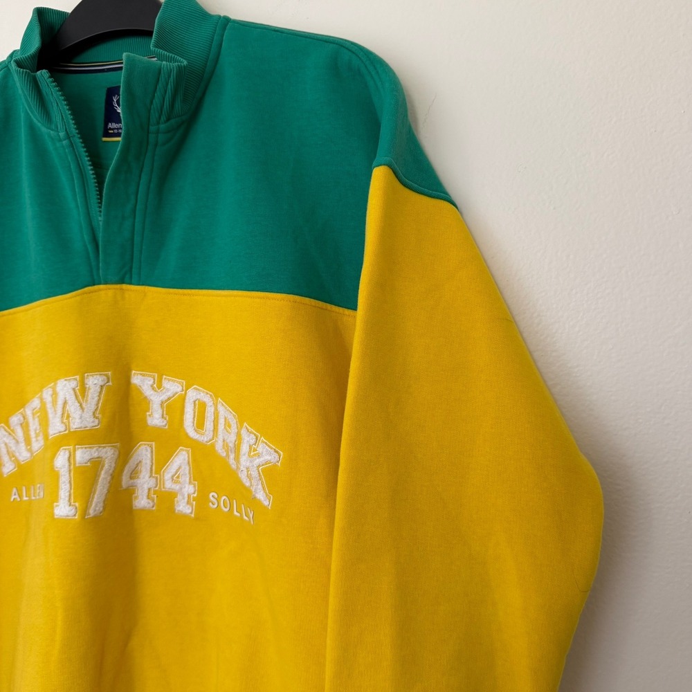 Allen Solly Youth 16 Years Colorblock Quarter Zip Flecce Sweatshirt - Picture 6 of 14